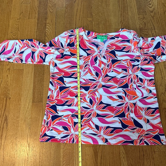 Pappagallo Pink and Orange Floral Tunic - Picture 12 of 13